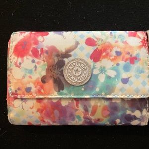 Watercolor flower Kipling wallet